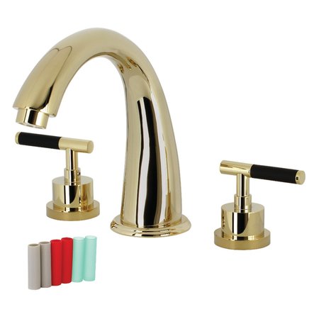 KINGSTON BRASS KS2362CKL Two-Handle Roman Tub Faucet, Polished Brass KS2362CKL